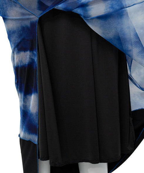 Tie-dyed see-through dress